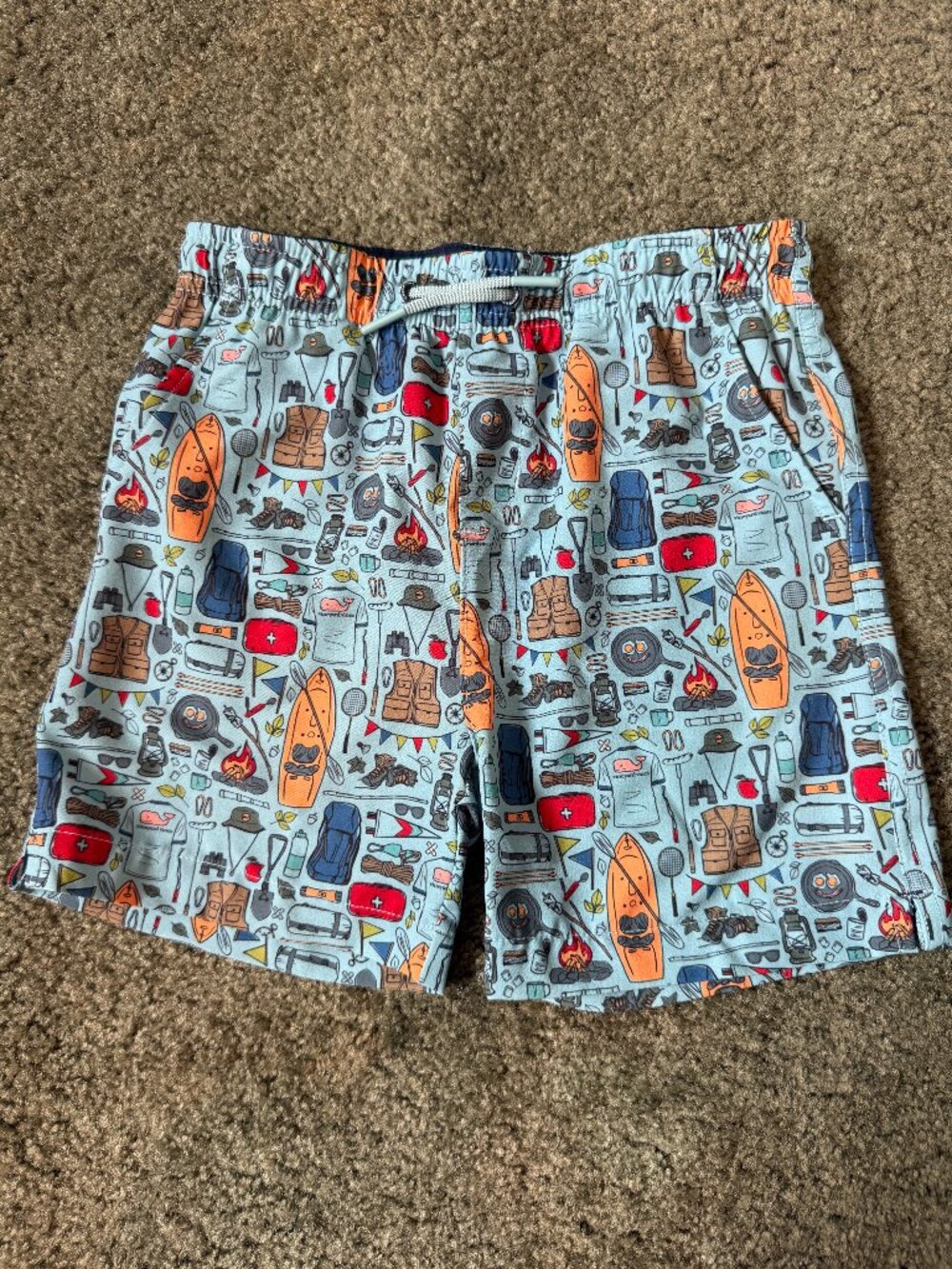 Vineyard Vines Boys Performance Camping Print Swim Trunks